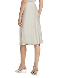 Charmeuse Bias-Cut Midi-Skirt