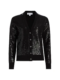 Sequined Cashmere V-Neck Cardigan