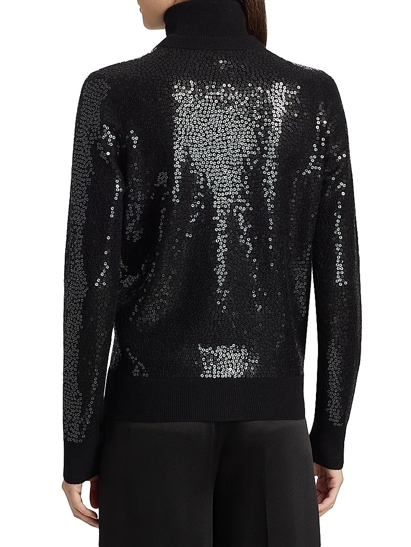 Sequined Cashmere V-Neck Cardigan