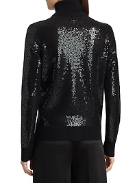 Sequined Cashmere V-Neck Cardigan