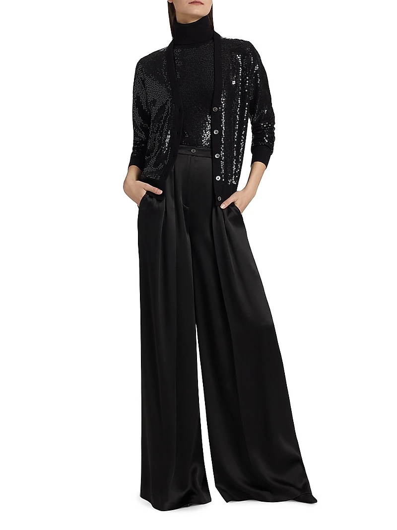 Sequined Cashmere V-Neck Cardigan