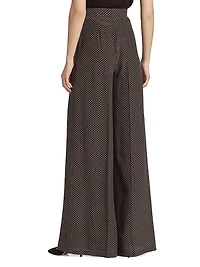 Polka Dot Silk Wide-Leg Pants