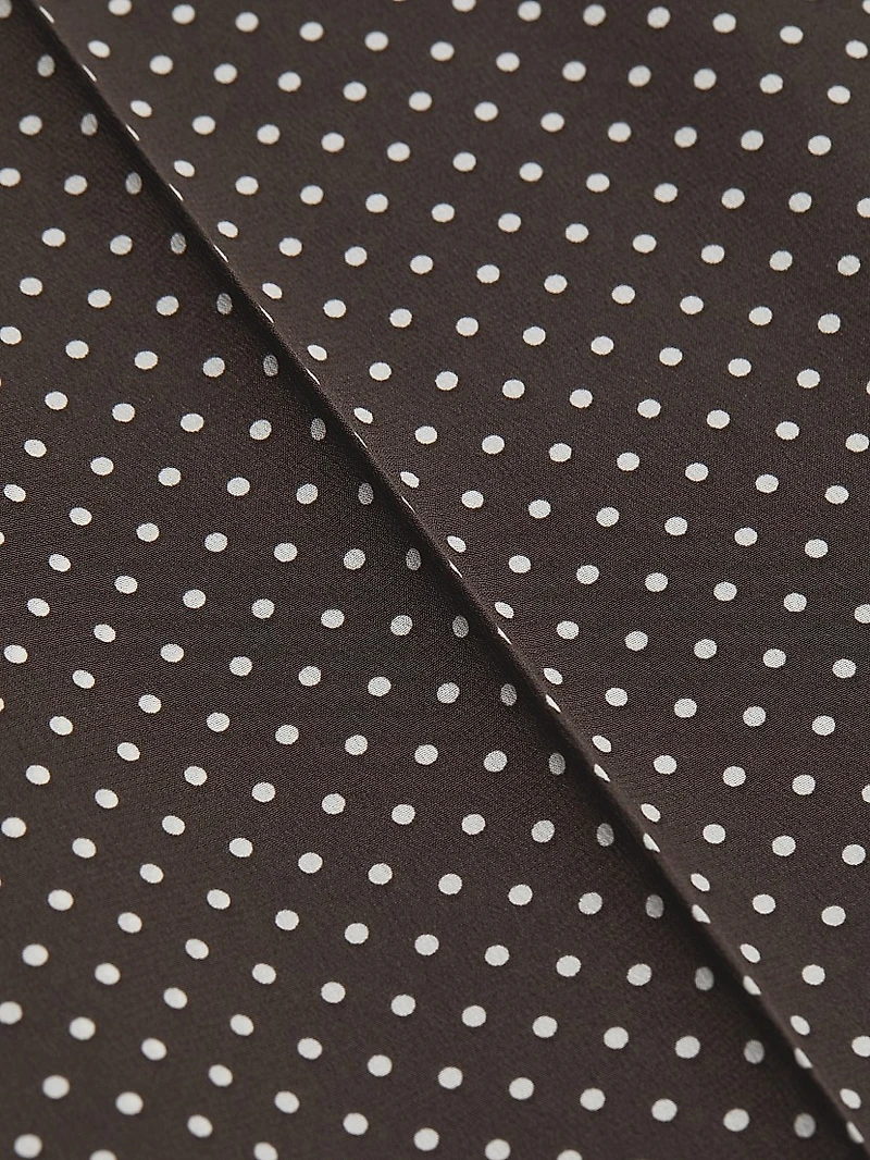 Polka Dot Silk Wide-Leg Pants