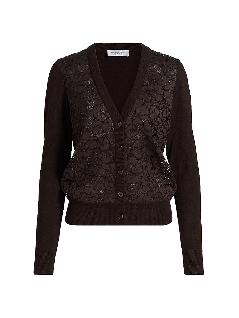 Lace & Cashmere V-Neck Cardigan