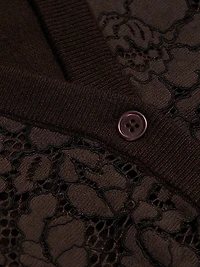 Lace & Cashmere V-Neck Cardigan