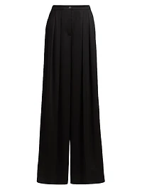 Hammered Satin High-Rise Palazzo Pants