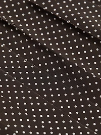 Polka Dot Silk Pleated Tieneck Minidress