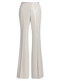 Sequined Mid-Rise Flared Pants