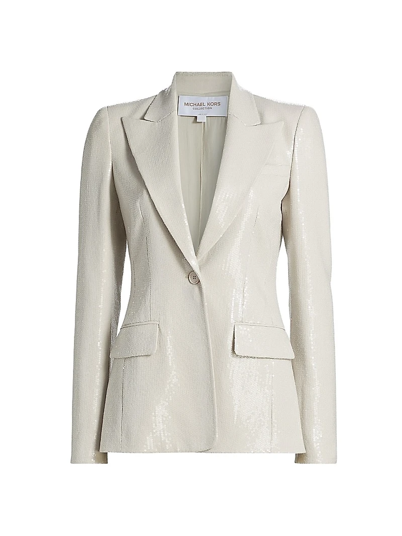 Georgina Sequined Single-Breasted Blazer