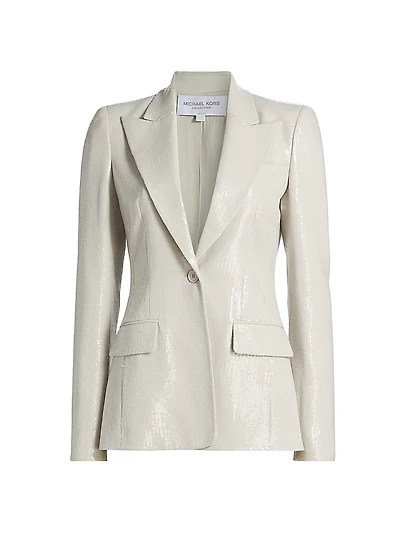 Georgina Sequined Single-Breasted Blazer