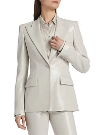 Georgina Sequined Single-Breasted Blazer
