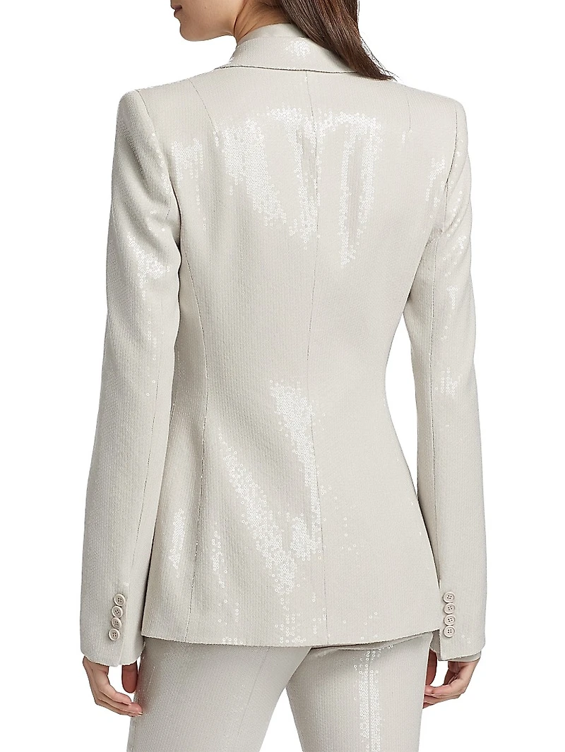 Georgina Sequined Single-Breasted Blazer