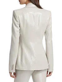 Georgina Sequined Single-Breasted Blazer