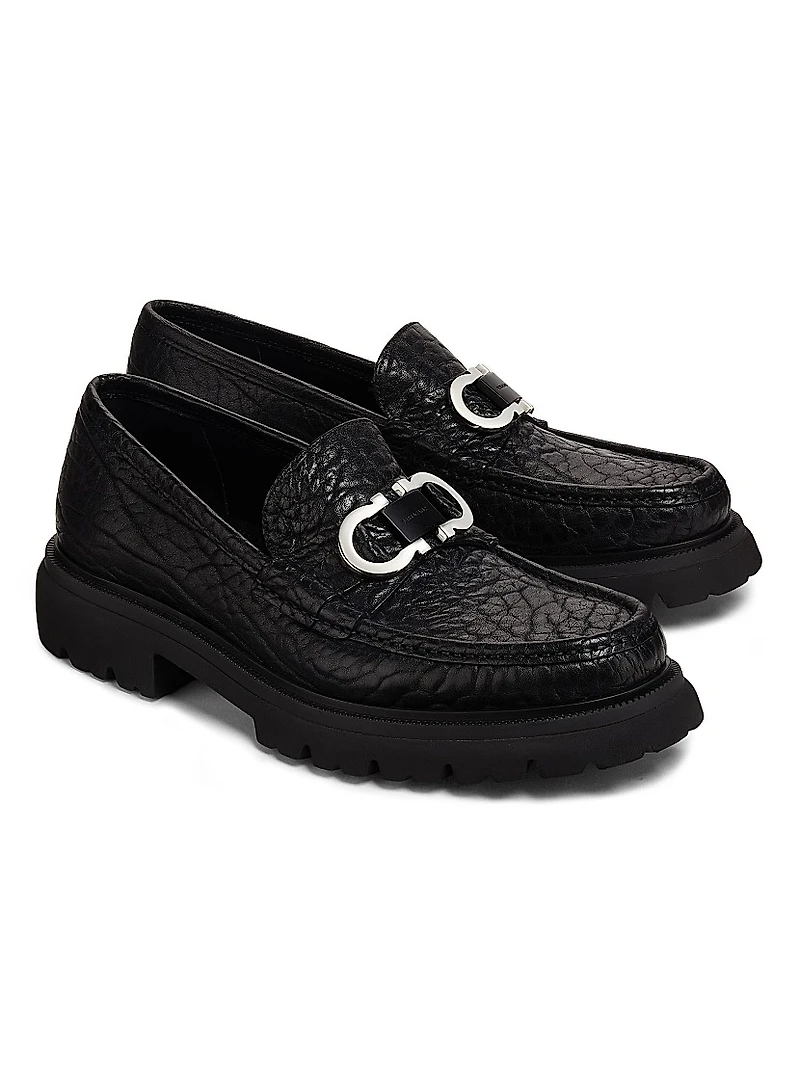 Cocoon Gancini Leather Lug-Sole Loafers