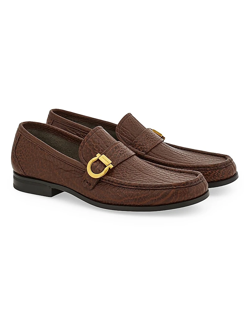 Caspian Grained Leather Loafers