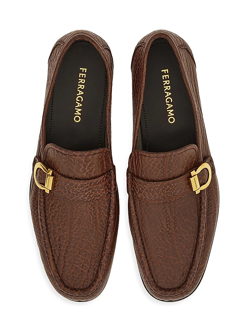 Caspian Grained Leather Loafers