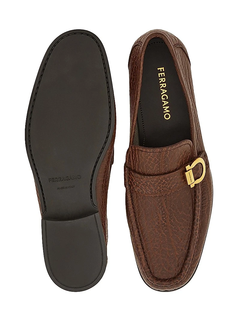 Caspian Grained Leather Loafers
