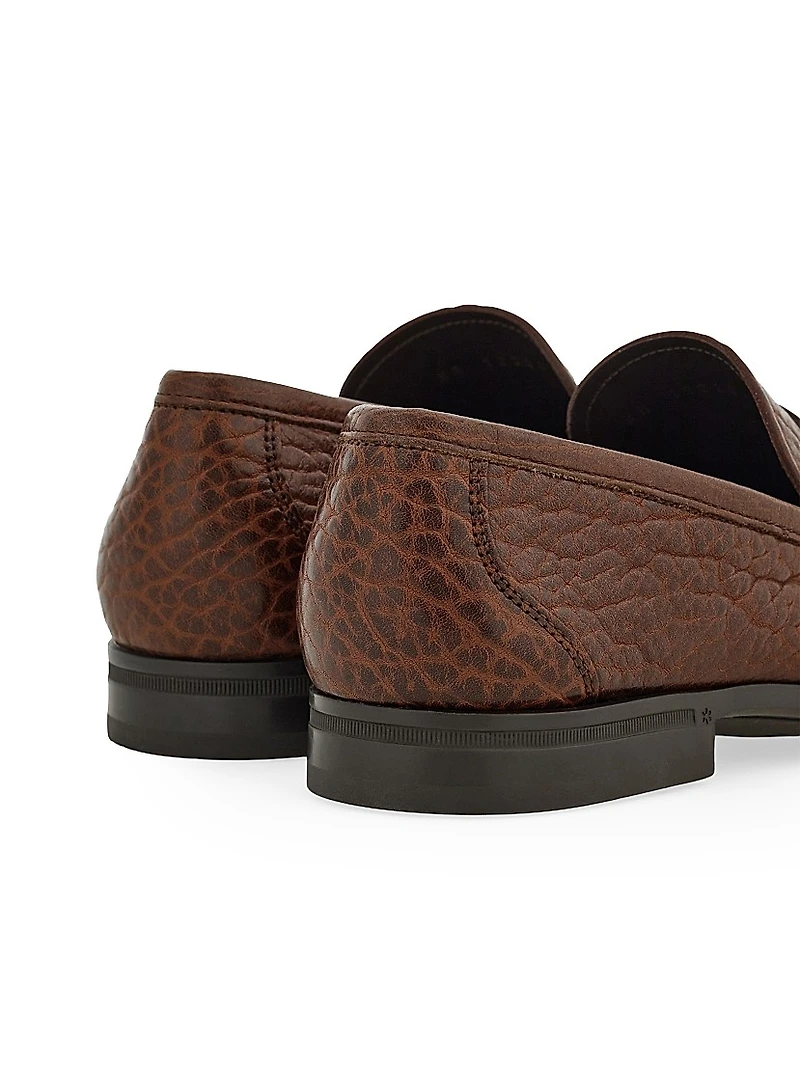 Caspian Grained Leather Loafers