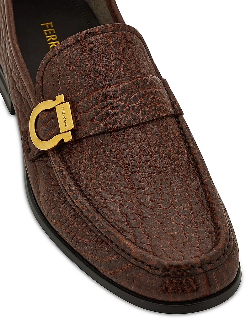 Caspian Grained Leather Loafers