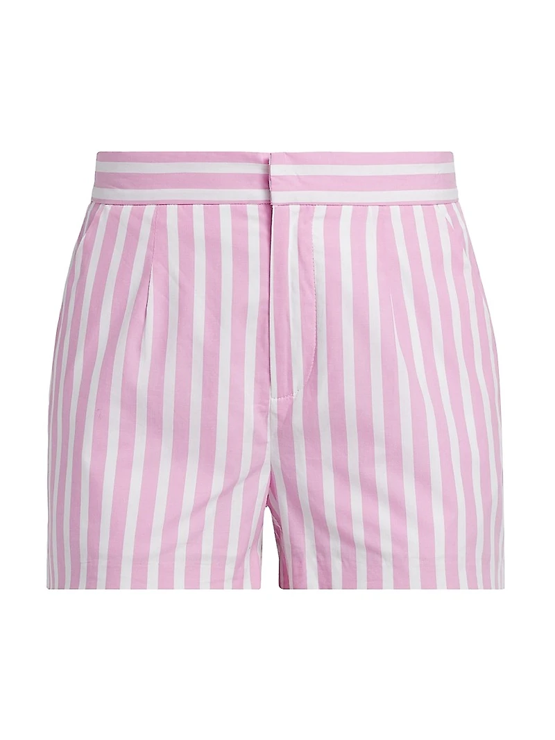 Theo Wide-Stripe Cotton Shorts