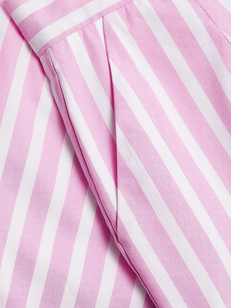 Theo Wide-Stripe Cotton Shorts