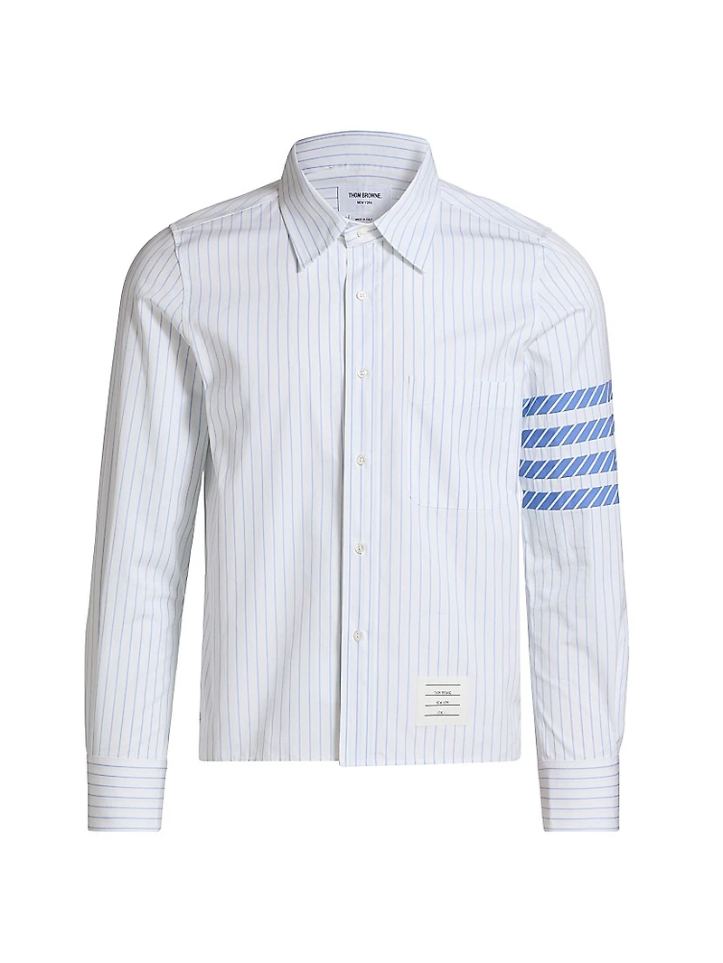Pinstriped Poplin Straight-Fit Shirt