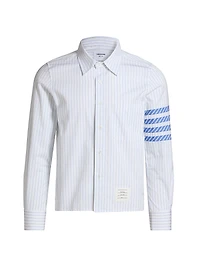 Pinstriped Poplin Straight-Fit Shirt