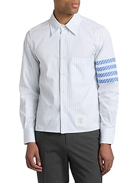 Pinstriped Poplin Straight-Fit Shirt