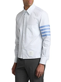 Pinstriped Poplin Straight-Fit Shirt
