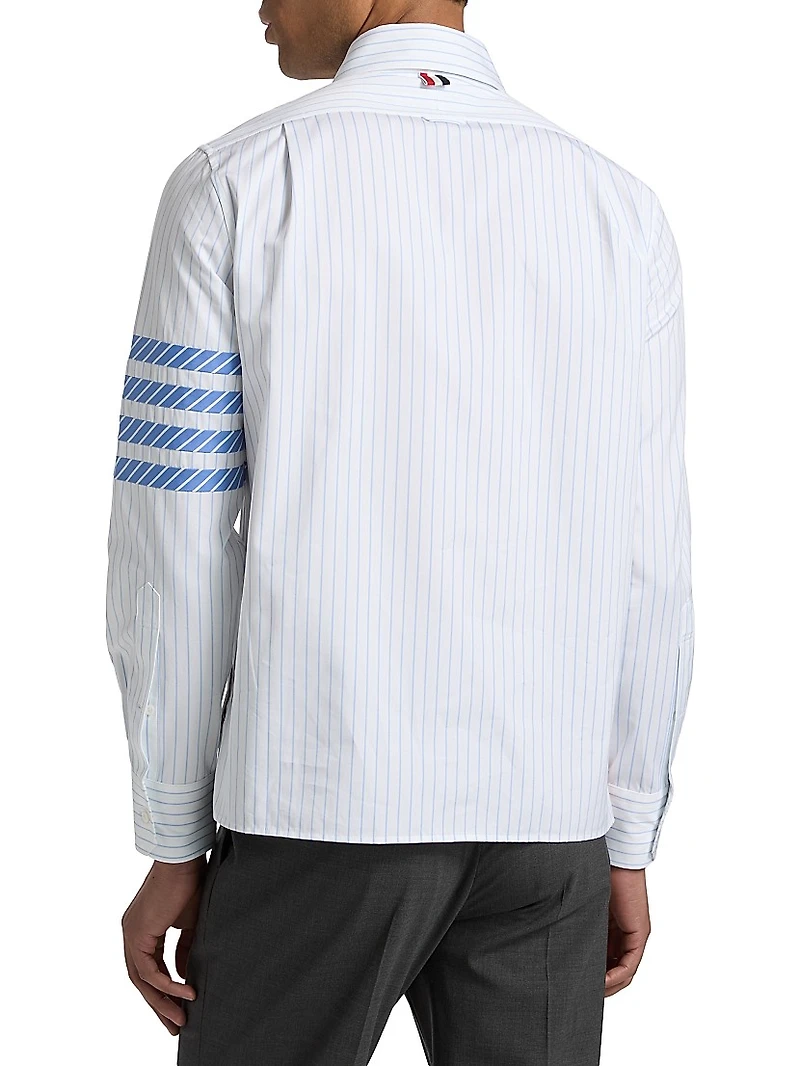 Pinstriped Poplin Straight-Fit Shirt