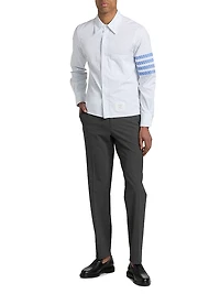 Pinstriped Poplin Straight-Fit Shirt