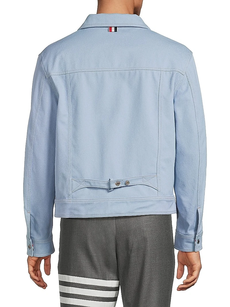 Contrast-Stitched Denim Utility Jacket