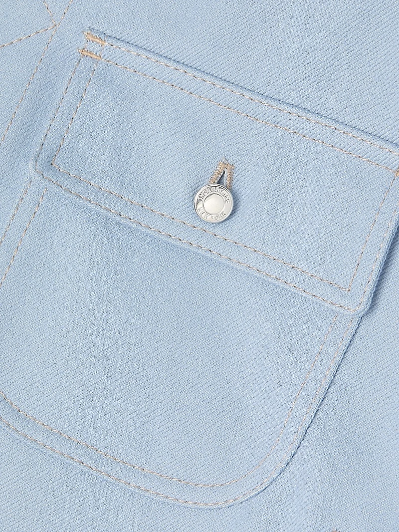 Contrast-Stitched Denim Utility Jacket