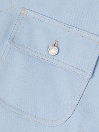 Contrast-Stitched Denim Utility Jacket