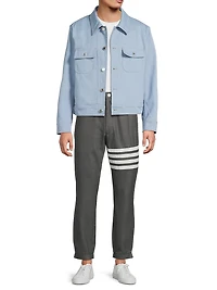 Contrast-Stitched Denim Utility Jacket