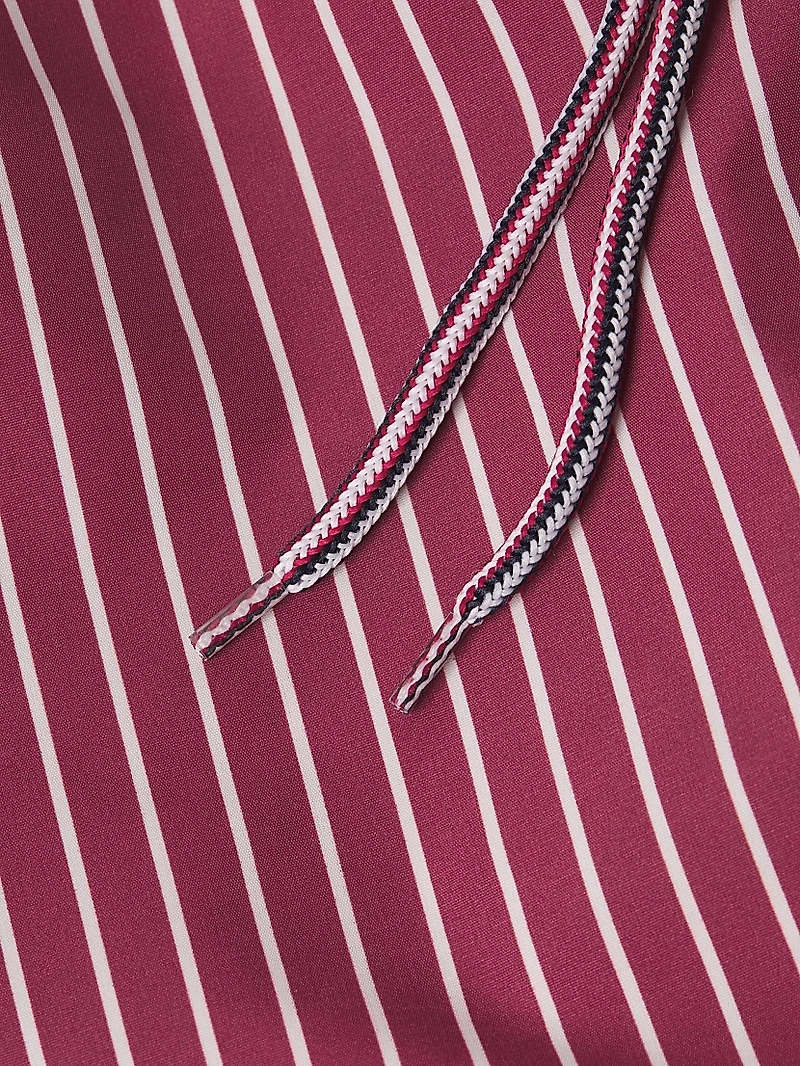 Pinstripe Printed Swim Shorts