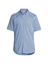 Awning Striped Poplin Button-Front Shirt
