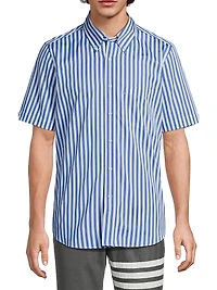 Awning Striped Poplin Button-Front Shirt