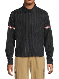 Pinstriped Wool Suiting Shirt