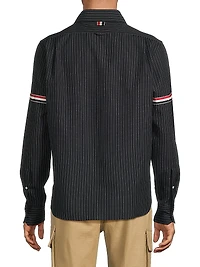 Pinstriped Wool Suiting Shirt
