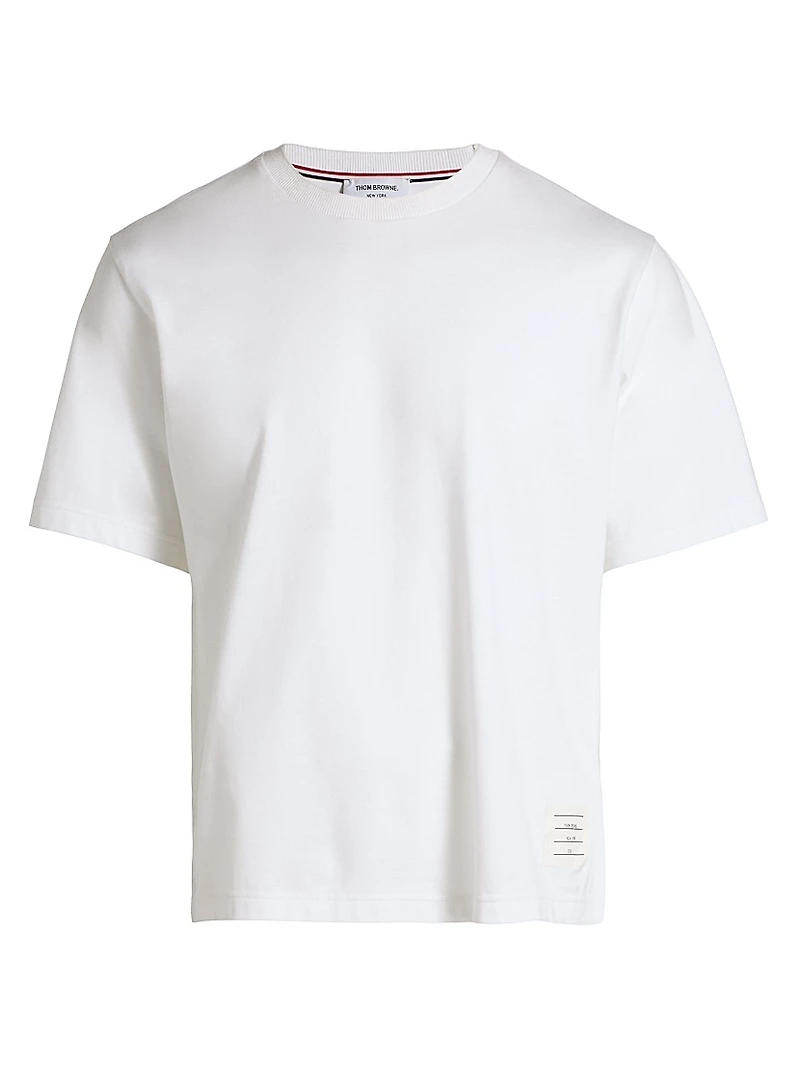 RWB Trim Oversized Cotton Crewneck T-Shirt