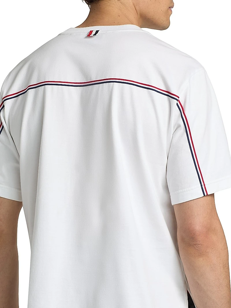 RWB Trim Oversized Cotton Crewneck T-Shirt