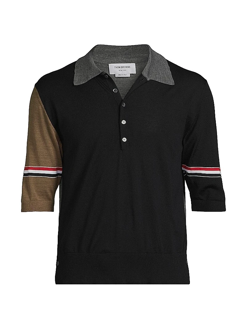 Fun Mix 4-Bar Wool Jersey Polo Shirt