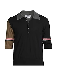 Fun Mix 4-Bar Wool Jersey Polo Shirt