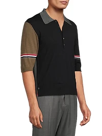Fun Mix 4-Bar Wool Jersey Polo Shirt