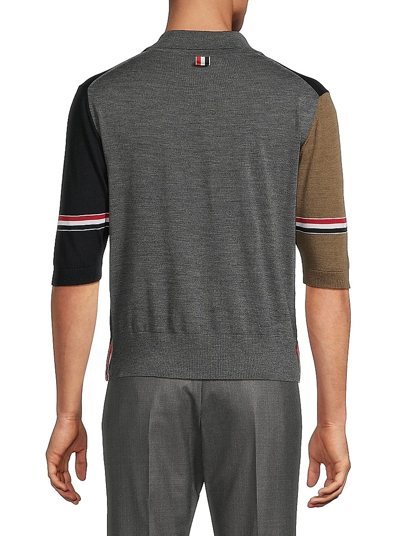 Fun Mix 4-Bar Wool Jersey Polo Shirt