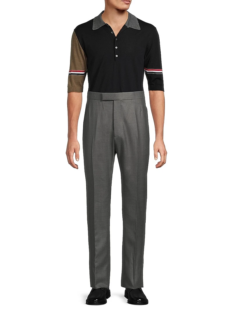 Fun Mix 4-Bar Wool Jersey Polo Shirt