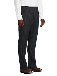 Fit-1 Backstrap Pinstriped Wool Trousers