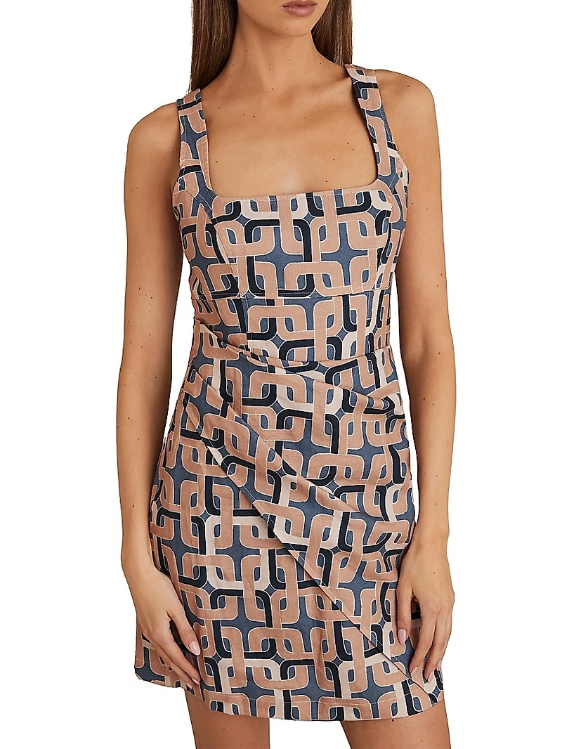 Simone Chain-Print Minidress