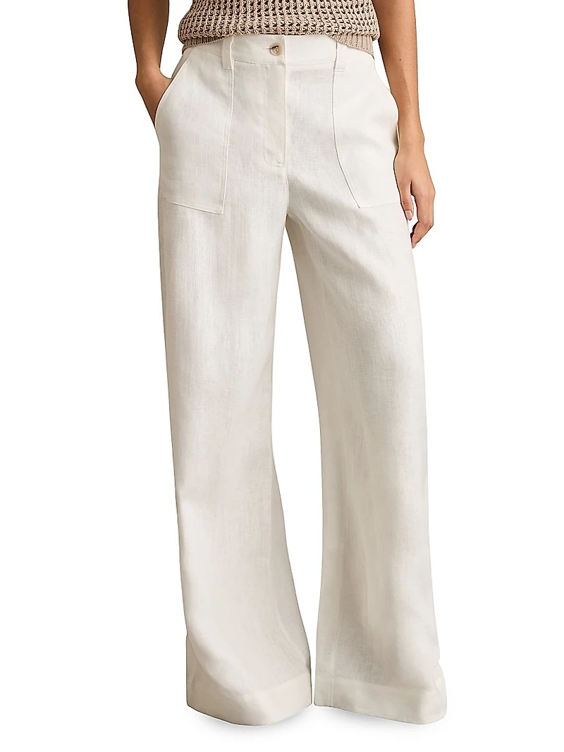 Ashby Linen Wide-Leg Trousers